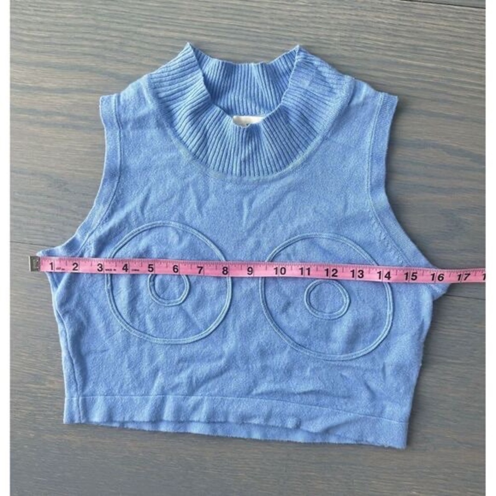 Fashion Brand Company Penelope Gazin Blue Anatomy Crop Top XS - Picture 5 of 6